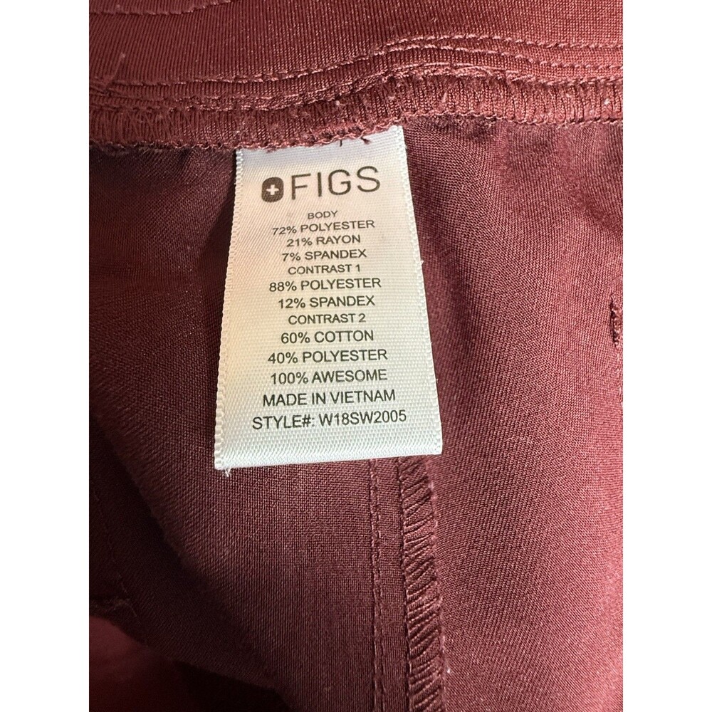 FIGS Zamora Jogger Burgundy Technical Collection Scrub Pants Size Med - Picture 7 of 8